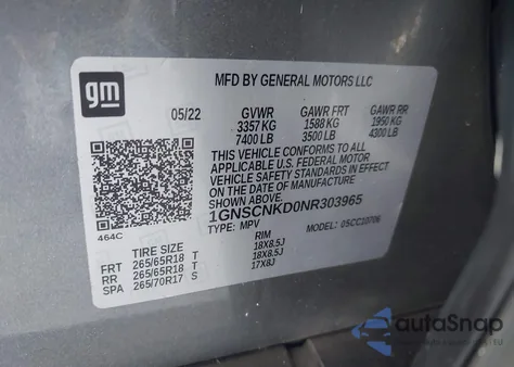 2022 Chevrolet Tahoe 2Wd Lt from USA, damaged, VIN 1GNSCNKD0NR303965